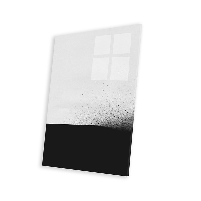 Impression noire sur verre acrylique, H 32 po x l 24 po x P 0,25 po