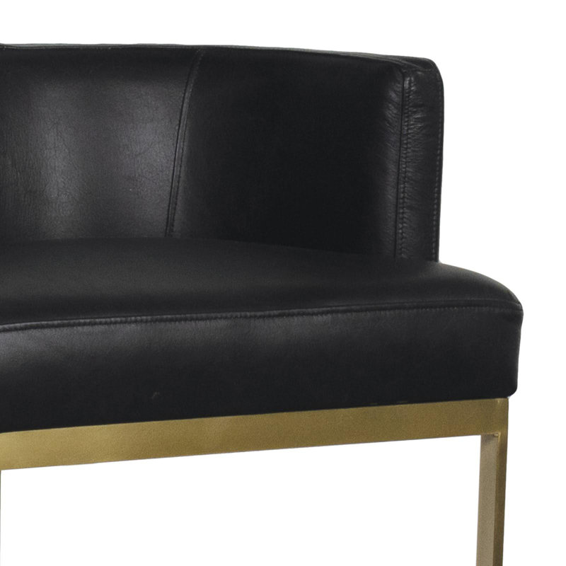 Owen Leather Dining Chair (Modern Black), Black