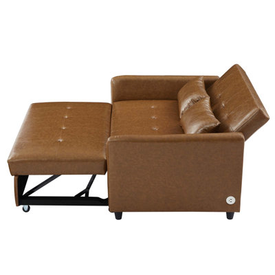 Convertible Sleeper Sofa with Integrated USB Charging
