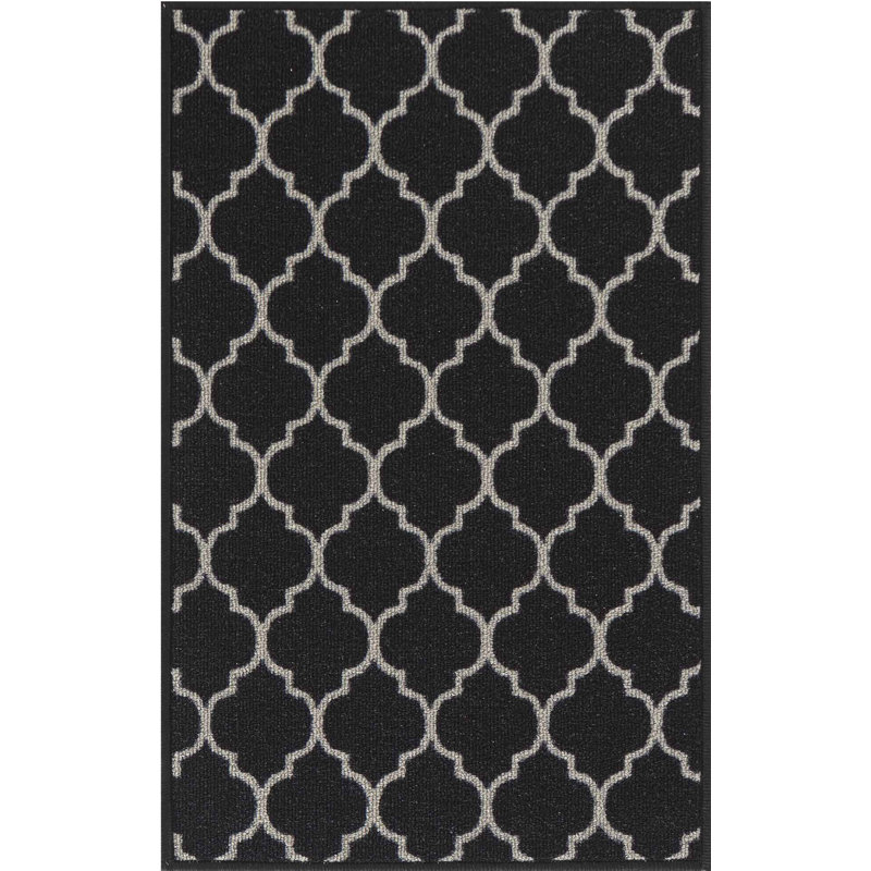 Vasta Non-Slip Geometric Indoor Doormat, Black, 50cm W x 80cm L