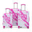 Ensemble de 3 valises à roulettes pivotantes en PC avec motif imprimé et serrure à combinaison, idéales pour un voyage sans stress et une durabilité accrue-130173727-130173726