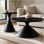 Ensemble de 2 tables basses rondes avec plateau noir et base en acier-936973875-936973876