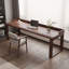 Bureau rectangulaire brun en bois massif-108840246-108840249