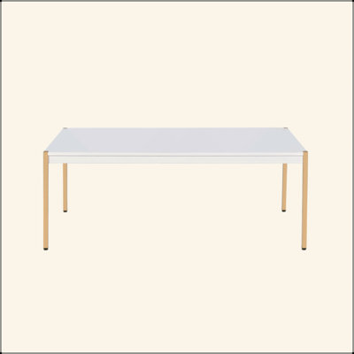 White & Gold Finish Coffee Table