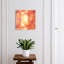 Decorative key box for wall, Opens to the right, 30x30x5, Black, Vibrant orange flowers full of energy, 