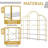74.8 Inch 5 Tiers Office Bookcase Bookshelf, Display Shelf With Round Top, X Bar Gold Frame