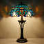 Lampe de table Tiffany en verre coloré bleu vert 16 x 16 x 24 pouces