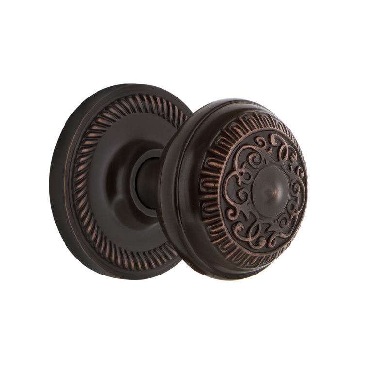 Rosette en corde avec bouton de porte œuf et fléchettes, Bronze intemporel, 2 3/4 po