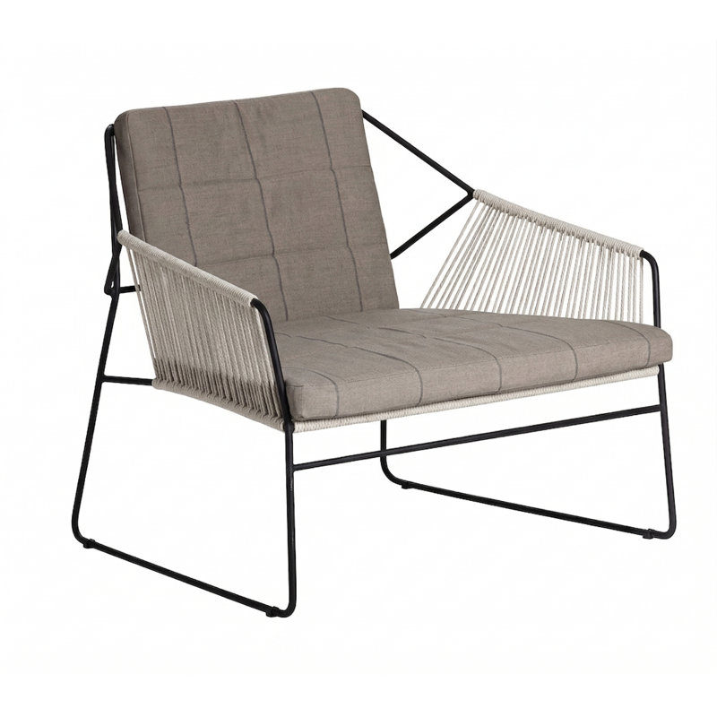 Sandur Patio Chair with Cushions, Lantern Slate, White Rope/Anthracite Frame