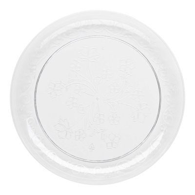 Clear Floral Round Disposable Plastic Salad Plates (7") - 240 Plates