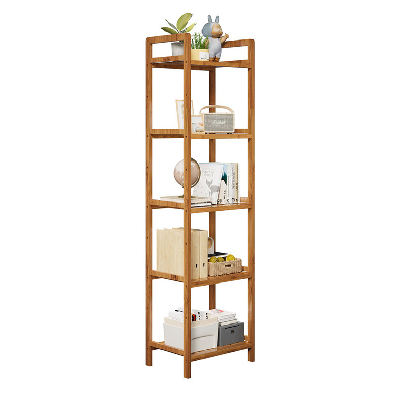 Audriel 5-Tier Bamboo Bookcase, (5 Shelves) 128cm H x 35cm W x 25cm D