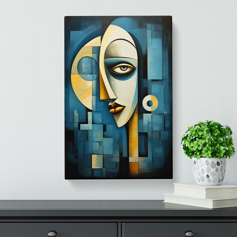 Moon Cubism No.2 - Wrapped Canvas, 60cm H x 40cm W x 3cm D
