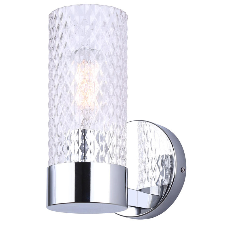 Abbondanzio 5.125 In. 1 Light Chrome Sconce With Clear Glass Shade