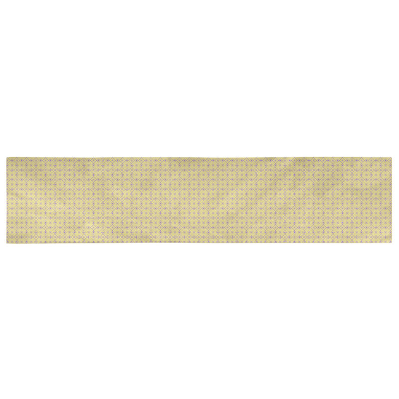 Chemin de table Avicia, 72 po x 16 po, Jaune / Mauve, Coton
