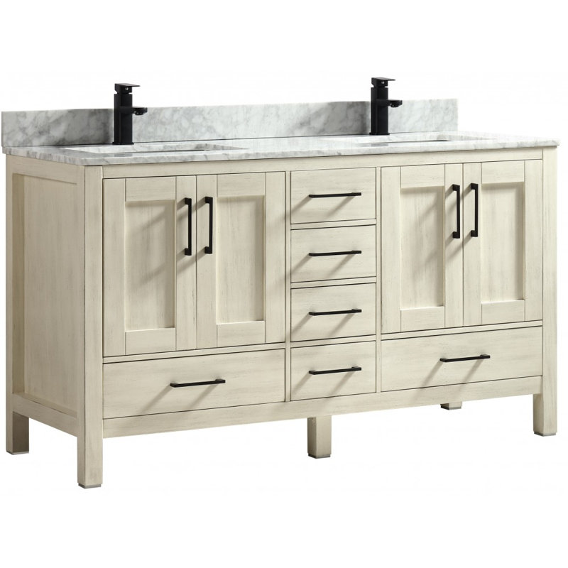 Goli 59'' Double Bathroom Vanity Base Only, Antique Beige