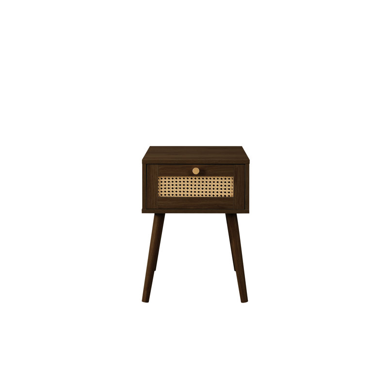 Noemi 38cm W Bedside Table, Walnut