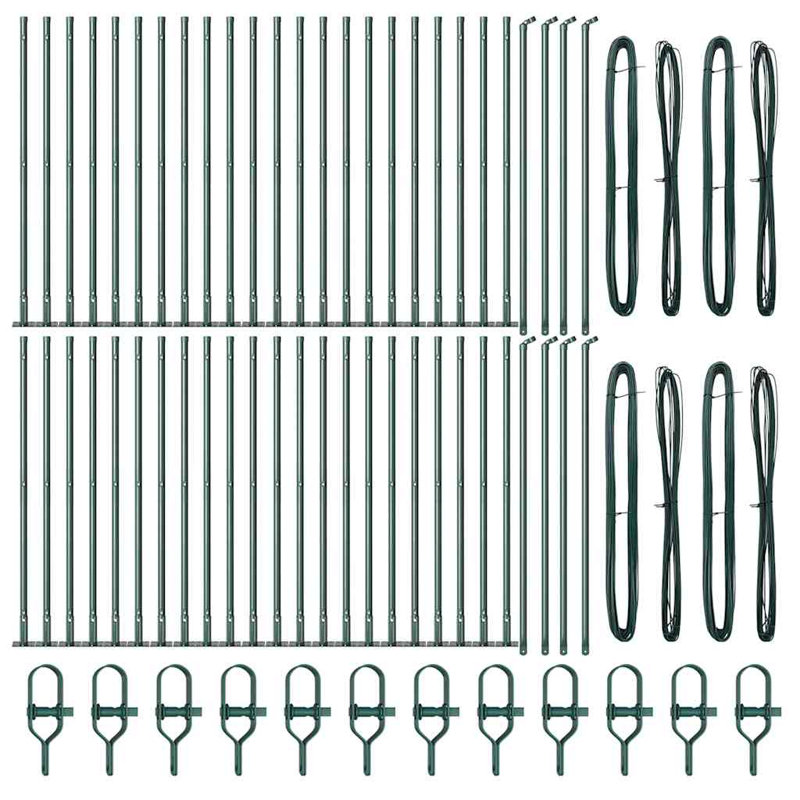 Vidaxl Fence Post 52 Pcs Silver Steel, 70cm H x 3.2cm W x 3.2cm D
