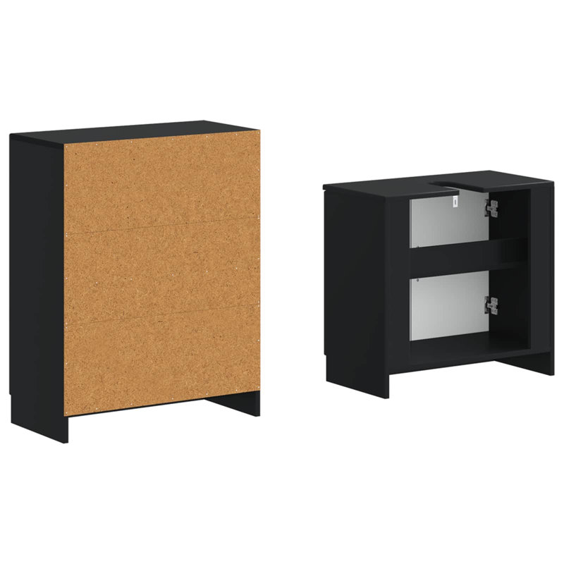 Bathroom Storage Furniture Set, Black