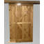 Portes de grange doubles en aulne fini avec ensemble de quincaillerie coulissante en bois-109306163