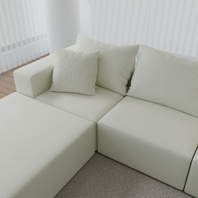 Convertible Modular Sectional Sofa Set Popular Microfiber Fabric Compression Sofa