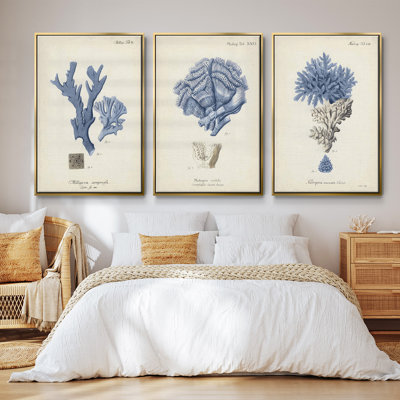 " Indigo Botany Study I " 3 - Pieces