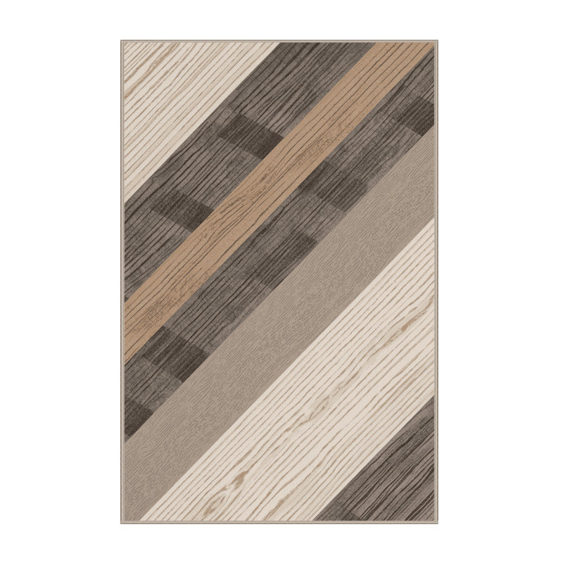 Tapis en bois rustique et lavable à la machine en gris Arverne, 2 x 4