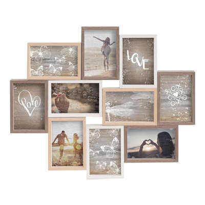 Amenia Brown Solid Wood Picture Frame - Set of 10