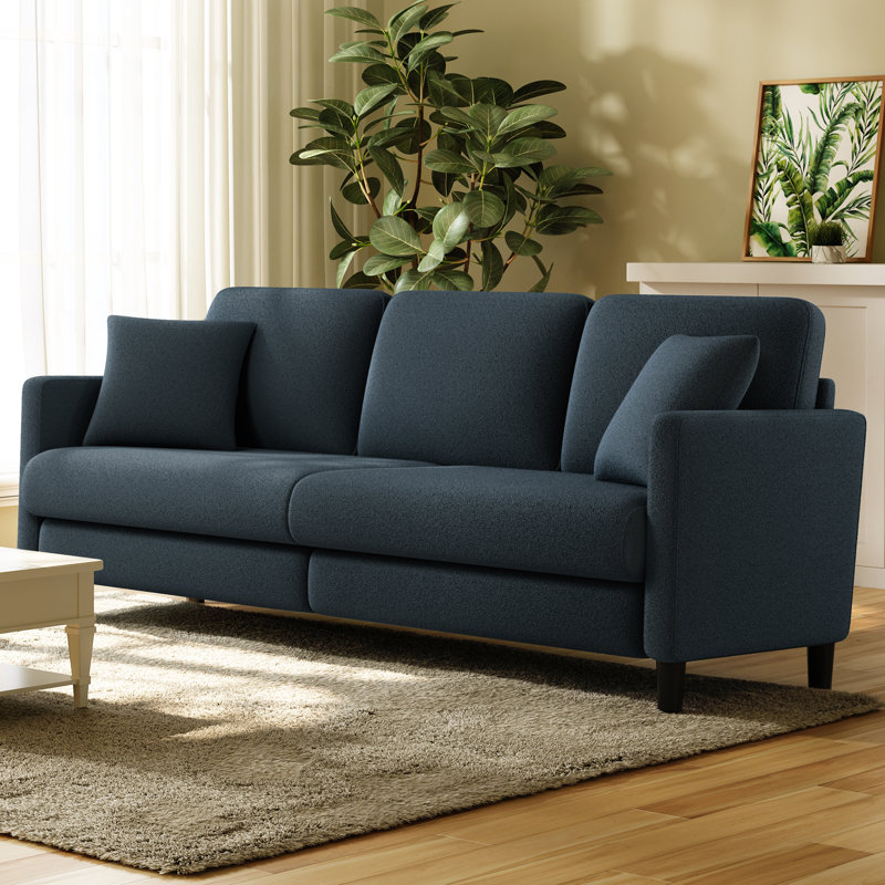 Ruzan 3 Seater Teddy Bean Bag Sofa, Blue / White / Grey