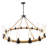 16-light rattan weave Wagon Wheel Chandelier