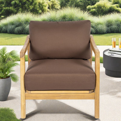 Chaises longues confortables pour patio, cour arrière en corde de bois d'acacia