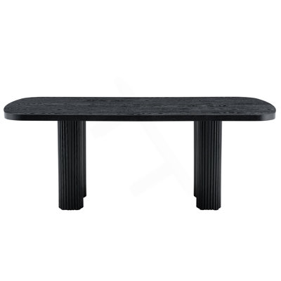 Table de salle à manger de 78,7 po x 39,3 po avec colonnes romaines rétro et style polyvalent, idéale pour les intérieurs modernes et classiques.