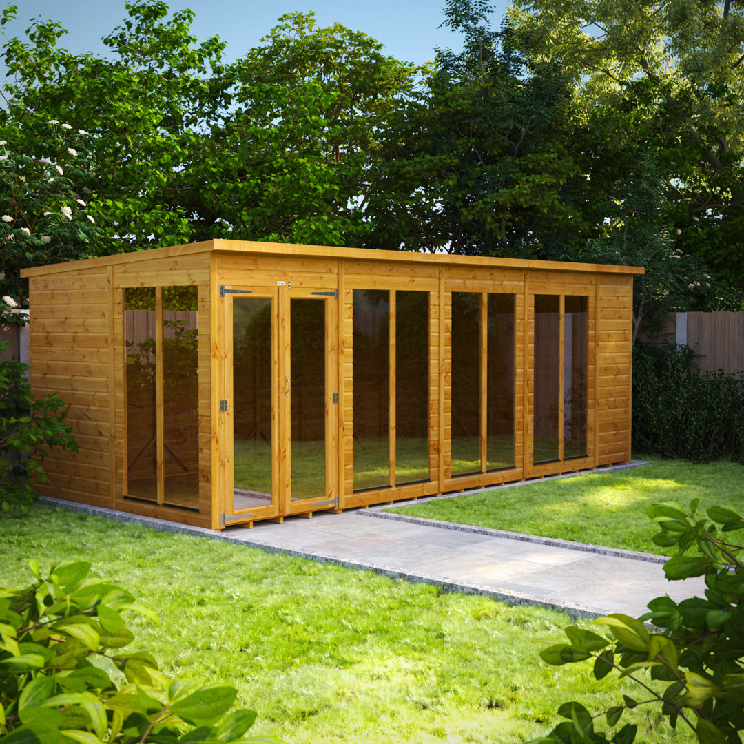 8.5 ft. W x 18 ft. D Solid Wood Tongue & Groove Pent Garden Shed