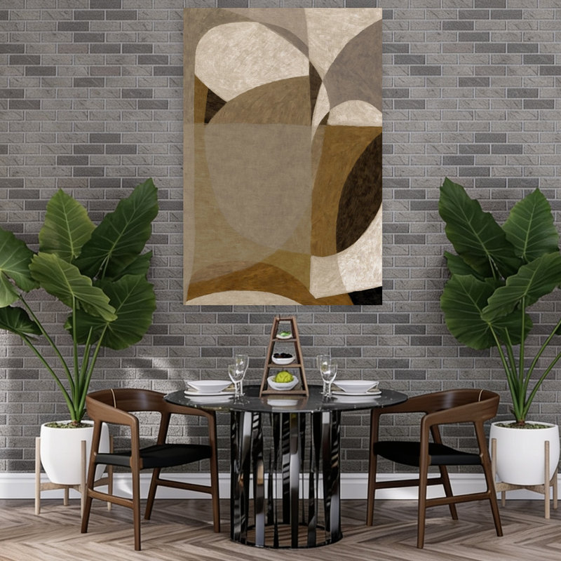 «Earthy Abstract Shapes Abstract Contemporary Elegant», reproduction d'art murale, H 60 po x l 40 po