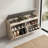 2-Tier Adjustable Shoe Cabinet,Upholstered Shoe Storage Bench With Cabinet-2131612155