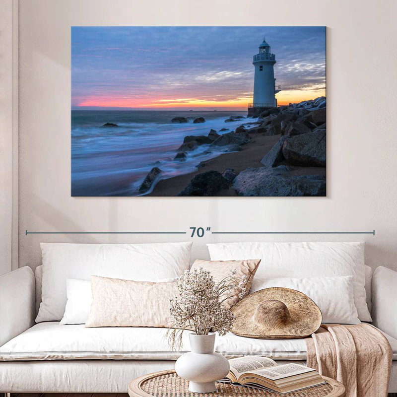 Aletra Lighthouse Sunset Landscape, 34" H x 51" W