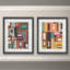 Color bloquant I-ensemble de 2 reproductions d’art encadrées sur papier