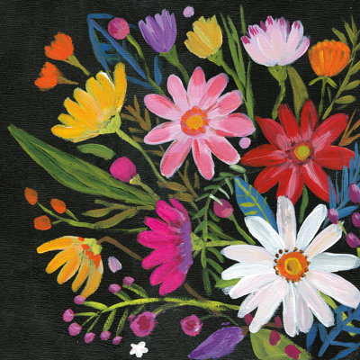 Reproduction d’art sur toile, "vintage floral III" par Farida Zaman