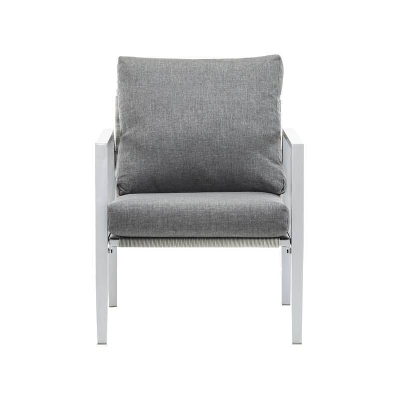 Méridienne confortable en aluminium pour cadre de jardin et de balcon avec coussins de siège, Blanc