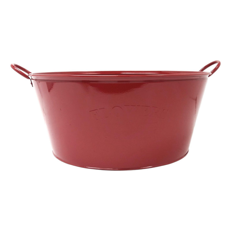 Pot à fleurs en métal galvanisé Overbey, Rouge