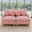 Canapé d'angle modulaire 2 places en chenille rose, 173 cm (68 po), assise profonde avec 4 coussins décoratifs.-1171619675-1171619686