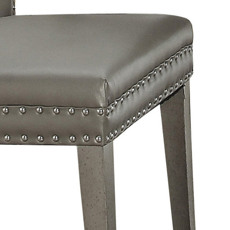 Ensemble de 2 chaises d'appoint capitonnées Champagne