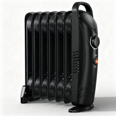 Airo Comfort Portable 700W Oil-Filled Radiant Space Heater –  Personal Heater With Energy Saving In Black