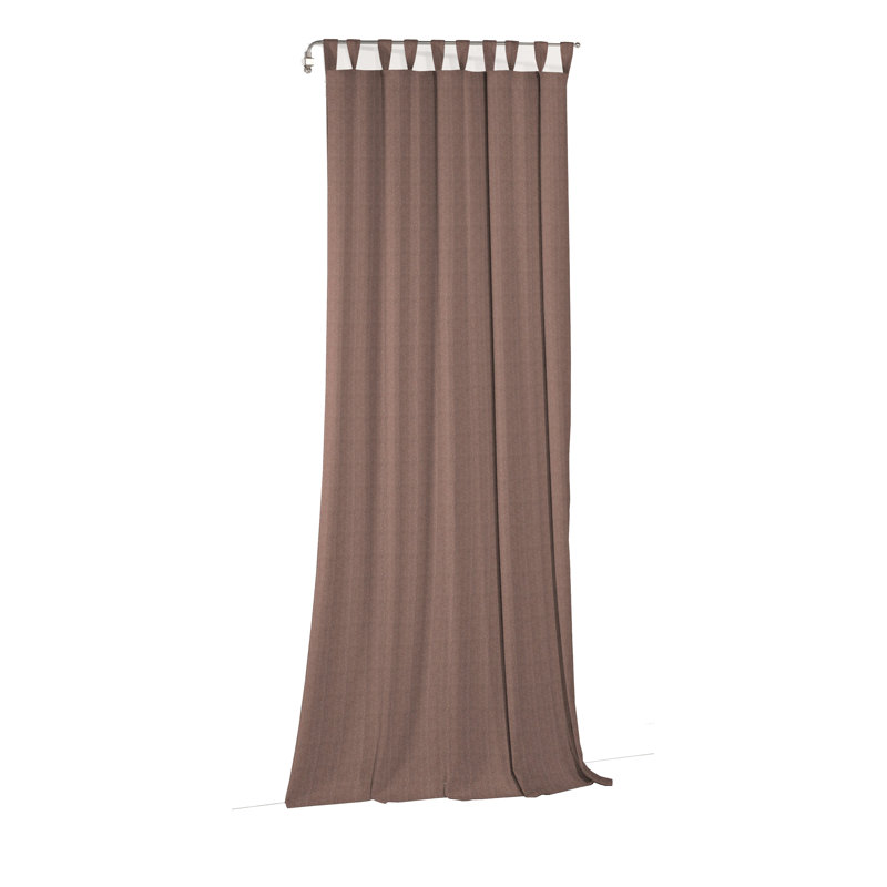 Branton Tab Top Curtain Single Panel, opaque, 132cm Width x 175cm Drop, Brown