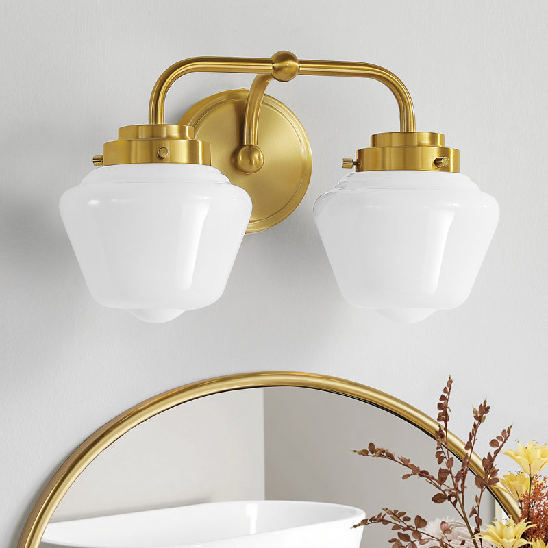 Éclairage pour meuble-lavabo à 2 lumières à intensité variable, Or brossé