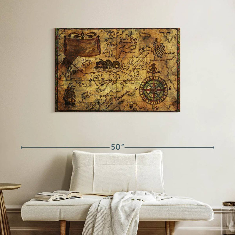 Aliaz Treasure Map, 26'' H x 39'' W