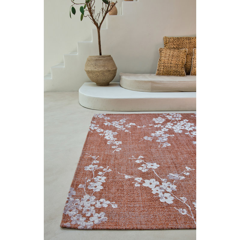 Floral Recycled P.E.T Area Rug, Rectangle 80 x 150cm
