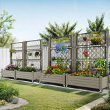 Resin Raised Garden Bed with Trellis