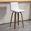 Tabouret de bar et de comptoir pivotant rembourré avec structure en bois massif et dossier en similicuir en forme de L-1726111337-1724114235