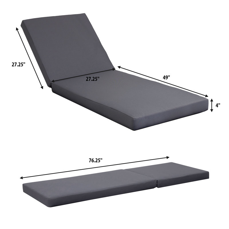 / Méridienne - Gris foncé - Noyau intérieur en mousse à crochets et attaches 27,75 po x 76,73 po x P 4,02H