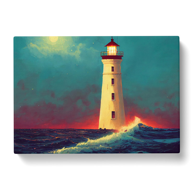 Dreamy Lighthouse - Wrapped Canvas Painting, 35cm H x 50cm W x 3cm D